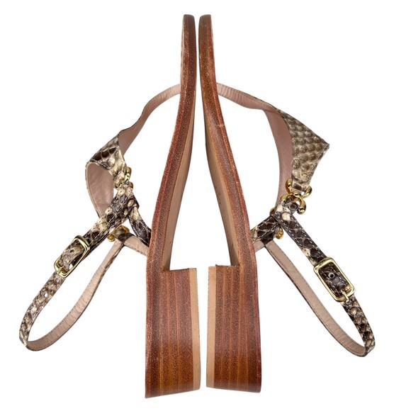 Safari Club Positano Zoe Sandal Handmade 37 6.5 Python Leather - Picture 11 of 12